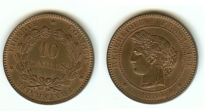 10 centimes Ceres 1884A Unc.